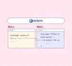 extern 1d and 2d array in C language